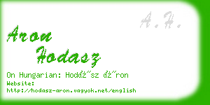 aron hodasz business card